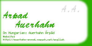 arpad auerhahn business card